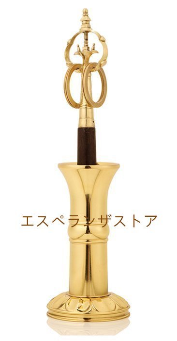 [エスペランザストア]真鍮杖　真言宗　小　ホルダー付き　高さ2８㎝