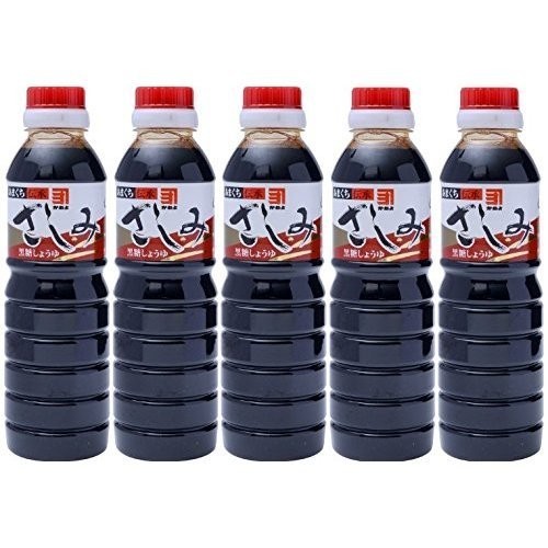 送料無料 鹿児島の甘い醤油 かねよ あまくちさしみ（黒糖入り）360ml５本組_画像1