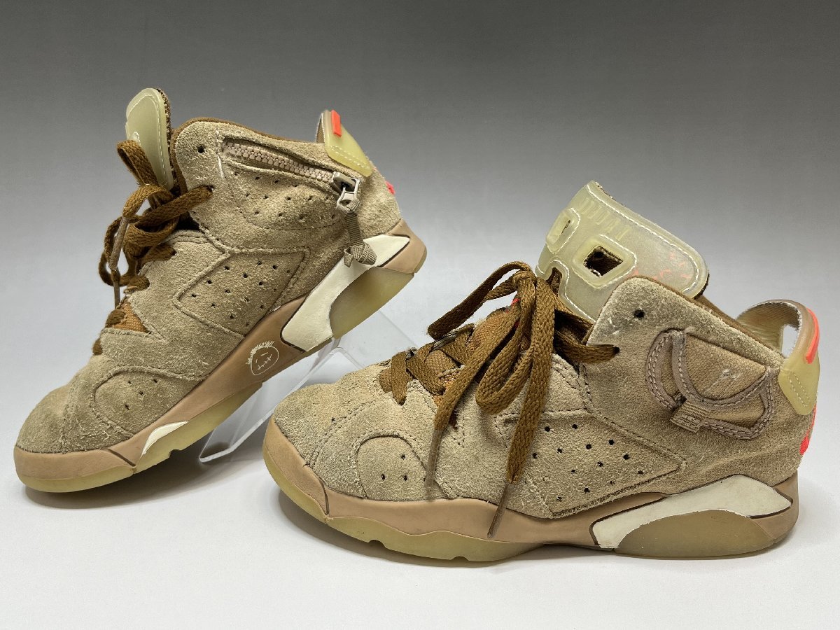 限定モデル！NIKE×トラヴィスコット エアジョーダン6 レトロ PS British Khaki キッズ スニーカー DH0693-200 US12C JP18cm 子供 質セブンの画像4