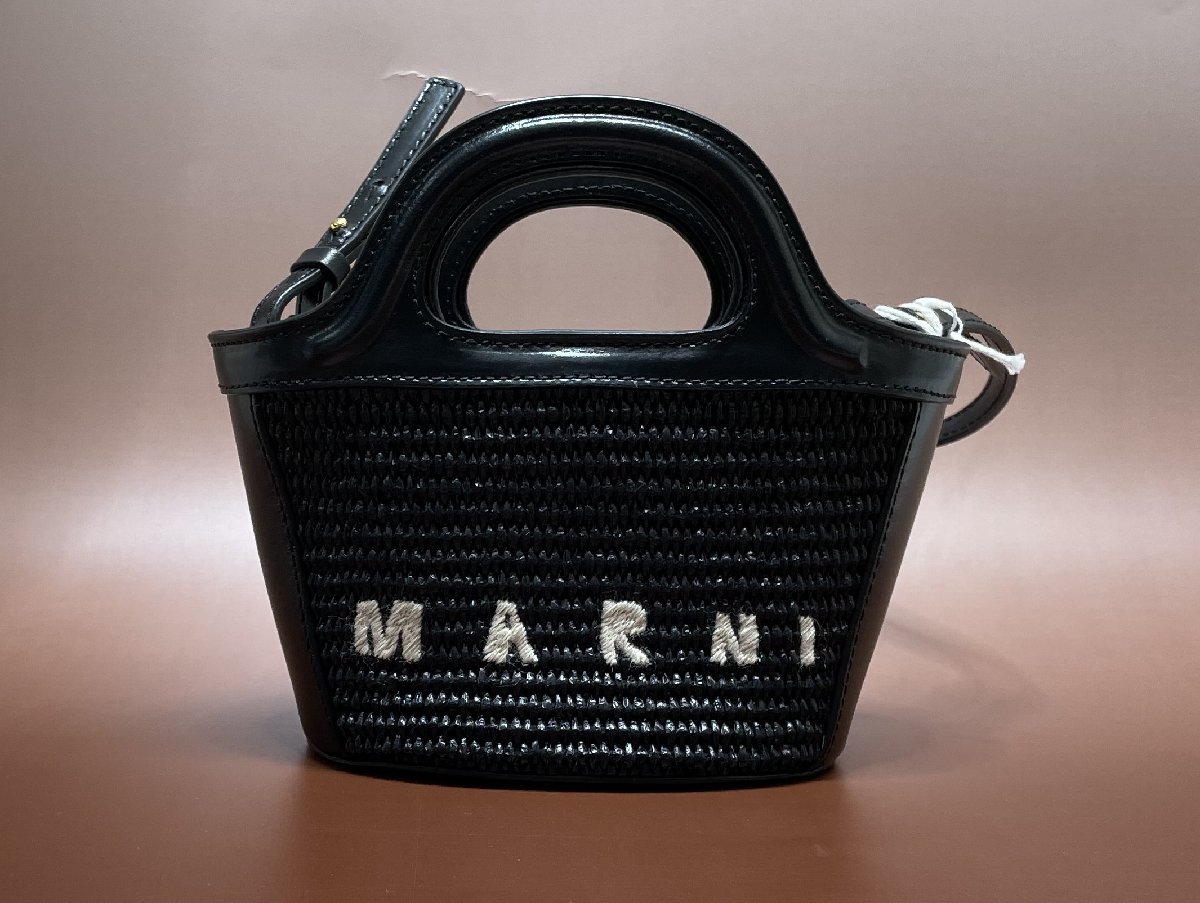 新品 MARUNI マルニ トロピカリア マイクロ ショルダーバッグ ブラック BMMP0067Q0 カゴバッグ バスケットバッグ レディース 質セブン_画像2