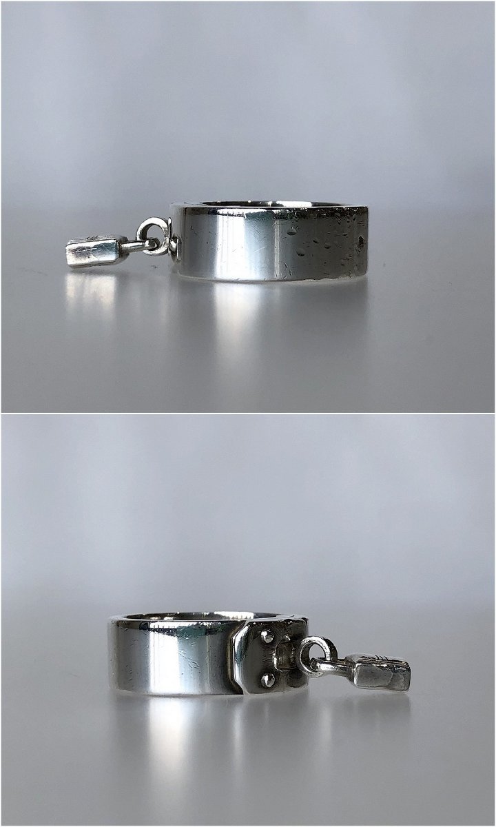  превосходный товар Hermes Ag925 Kelly кольцо размер 51 #10 номер katena серебряный 925 женский мужской Fukui префектура ломбард. качество seven 