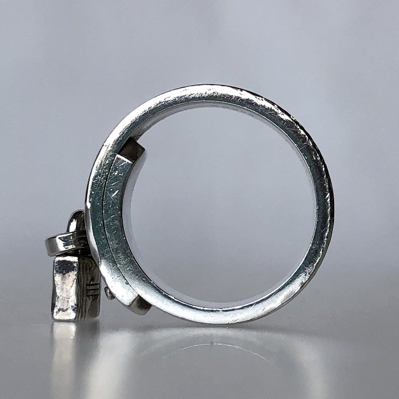  превосходный товар Hermes Ag925 Kelly кольцо размер 51 #10 номер katena серебряный 925 женский мужской Fukui префектура ломбард. качество seven 
