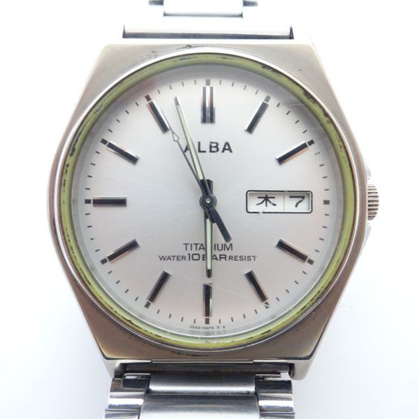 ■tyot 931-2 218 稼働品 SEIKO セイコー ALBA アルバ VX43-0AG0 メンズ クォーツ 腕時計 電池交換済み 腕周り約15.5㎝_画像1