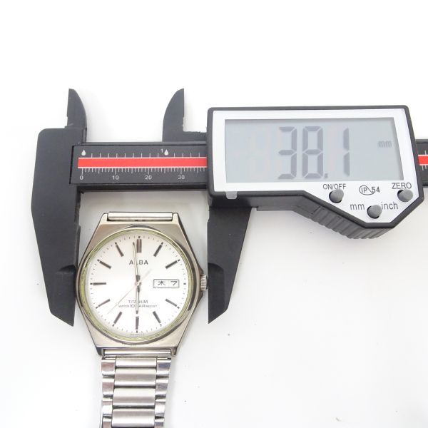 ■tyot 931-2 218 稼働品 SEIKO セイコー ALBA アルバ VX43-0AG0 メンズ クォーツ 腕時計 電池交換済み 腕周り約15.5㎝_画像9