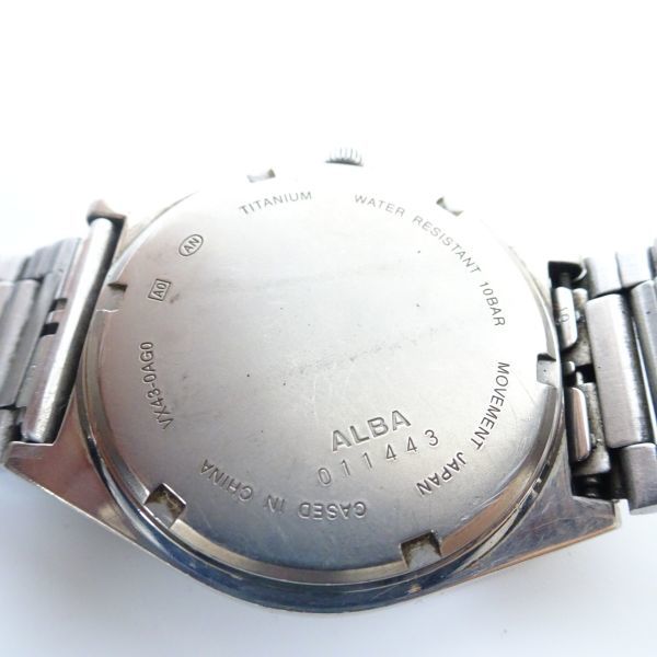 ■tyot 931-2 218 稼働品 SEIKO セイコー ALBA アルバ VX43-0AG0 メンズ クォーツ 腕時計 電池交換済み 腕周り約15.5㎝_画像3