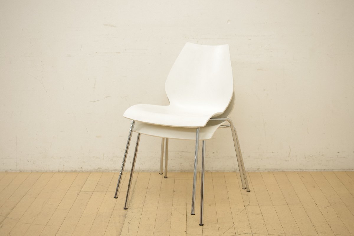 展示品 Kartell カルテル MAUI マウイチェア ホワイト 2脚セット ミーティング 会議椅子 スタッキング イタリア製 デザイナーズチェア_画像10