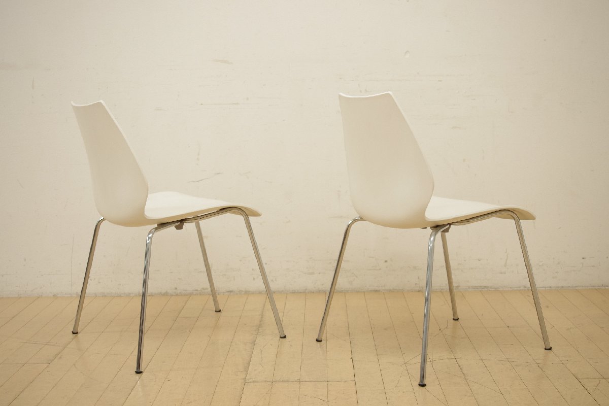 展示品 Kartell カルテル MAUI マウイチェア ホワイト 2脚セット ミーティング 会議椅子 スタッキング イタリア製 デザイナーズチェア_画像4