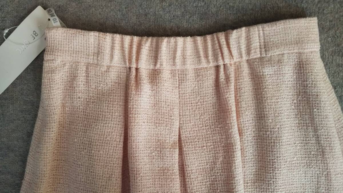  новый товар TO BE CHIC задний резина кромка лента имеется ka Mira твид юбка 40 розовый 40700 иен 
