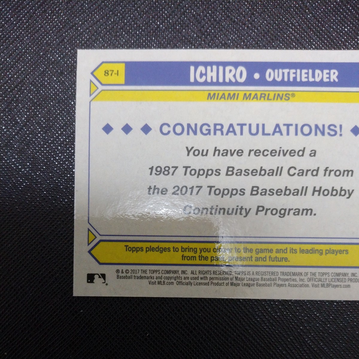 2017 topps Baseball Hobby 1987 Ichiro 1/1 イチロー_画像5