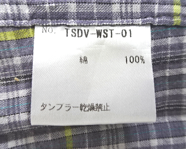 M【DEVILOCK S/S CHECK SHIRT TSDV-WST-01 GRAY デビロック 半袖 チェックシャツ Men's メンズ】_画像7