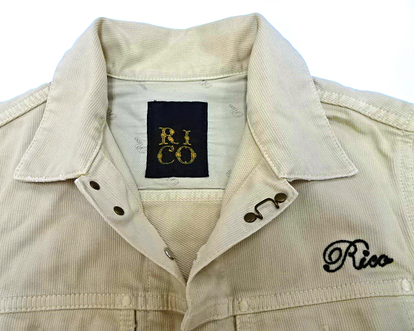 M【RICO Jacket 06-9H-4520 Beige リコ 8分袖ジャケット ピケ Gジャン ジージャン ベージュ】 _画像5