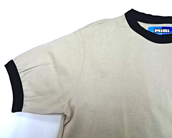 L【Mini by XLARGE trim T-shirt Ringer T-shirt Beige/Black ミニ バイ エクストララージ トリムTシャツ リンガーTシャツ ベージュ】_シミまたは変色あり