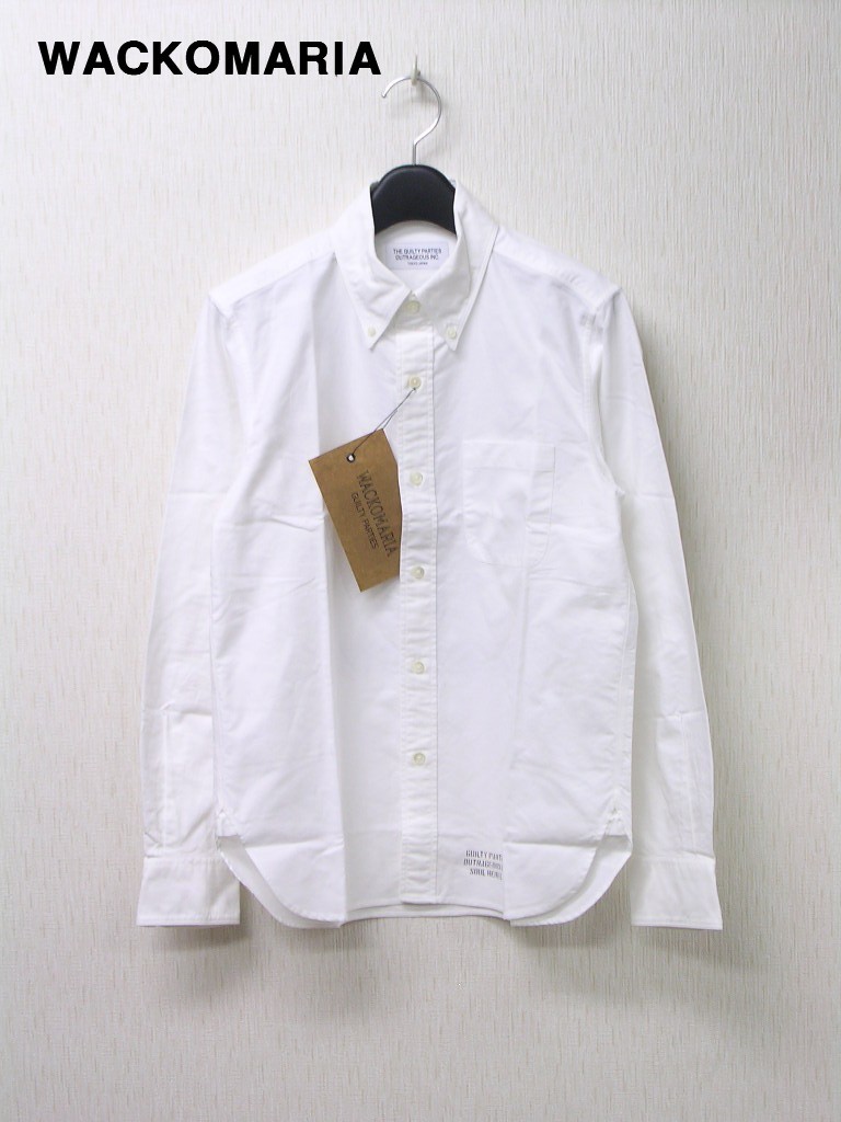 S new goods [WACKO MARIA WASH OX BD SHIRT-3(GOD BLESS YOU MARIA) WHITE Wacko Maria oxford shirt 12AW-OX-14]