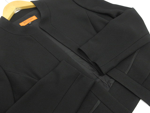 バルマン BALMAIN PARIS ジャケット ワンピース スーツ セットアップ フォーマル ブラック size 9AR レディース_画像6