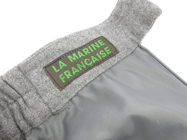 マリンフランセーズ LA MARINE FRANCAISE スカート サキソニーフレアスカート ウール レーヨン グレー size 0 レディース_画像5