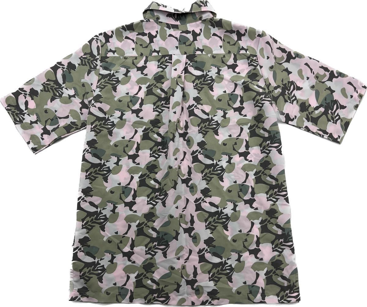 X-girl * design pop camouflage total pattern shirt short sleeves poly- shirt beige Brown pink 1 spring summer Street X-girl #F221