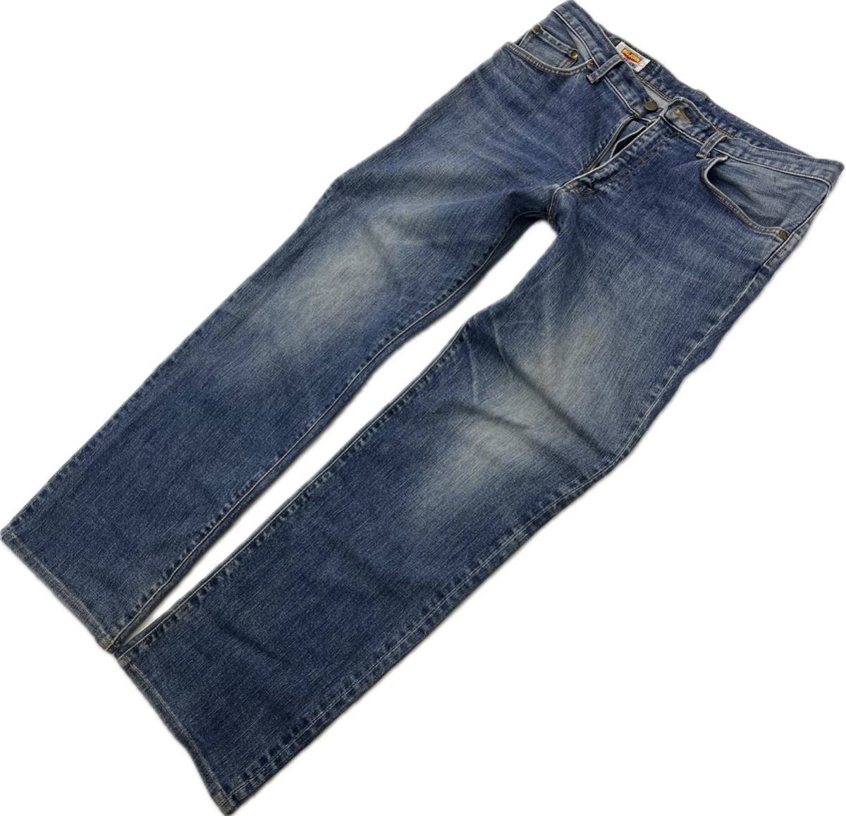 BIG JOHN * атмосфера есть цвет ..* Denim брюки индиго джинсы W35 American Casual Street б/у одежда популярный Old Big John #Ja6823