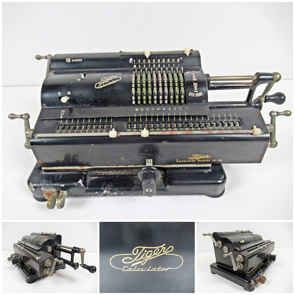 ◇[C35]昭和レトロ Tiger タイガー Calculator MACHINE 機械式計算機