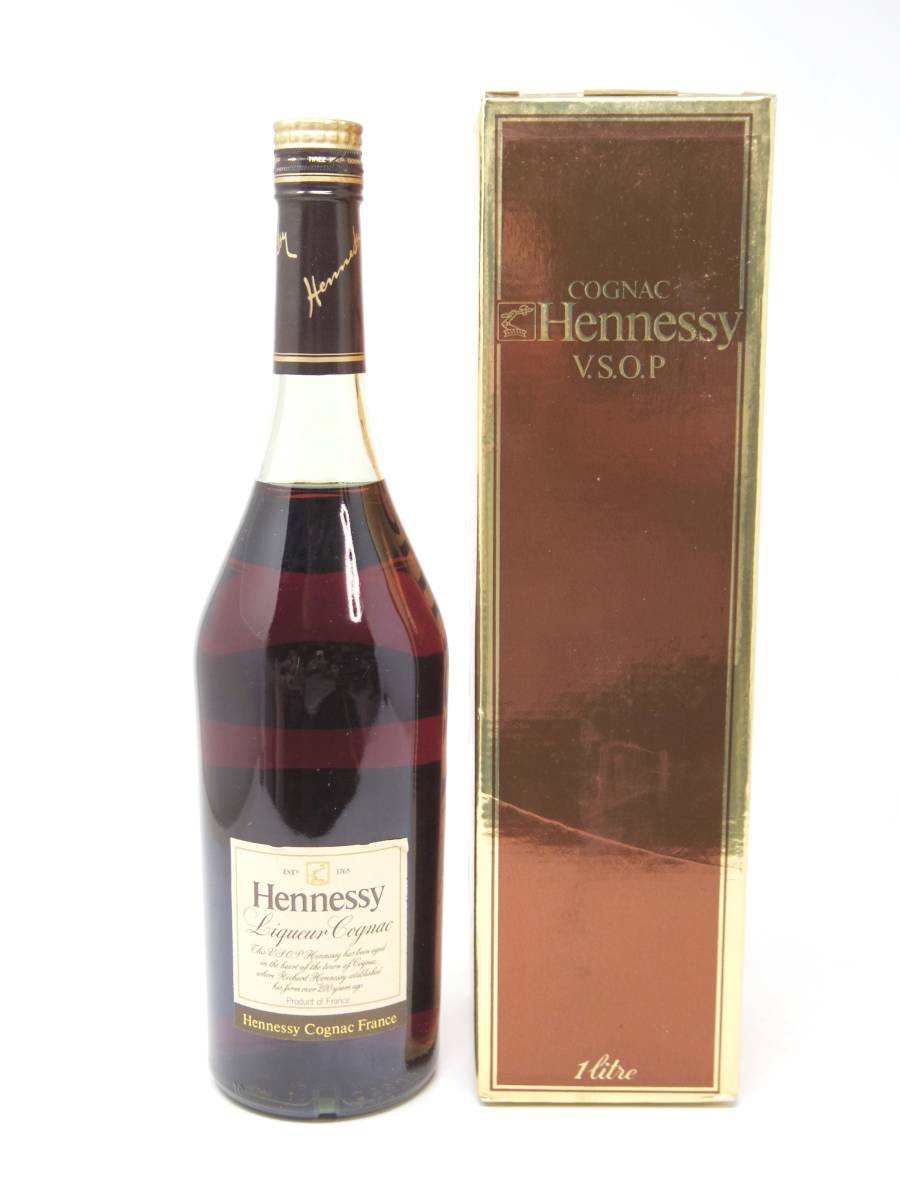 未開栓 Hennessy VSOP ヘネシー VSOP スリム 1000ml 40% 金キャップ グリーンボトル 2本セット 古酒 ブランデー 箱付_画像3