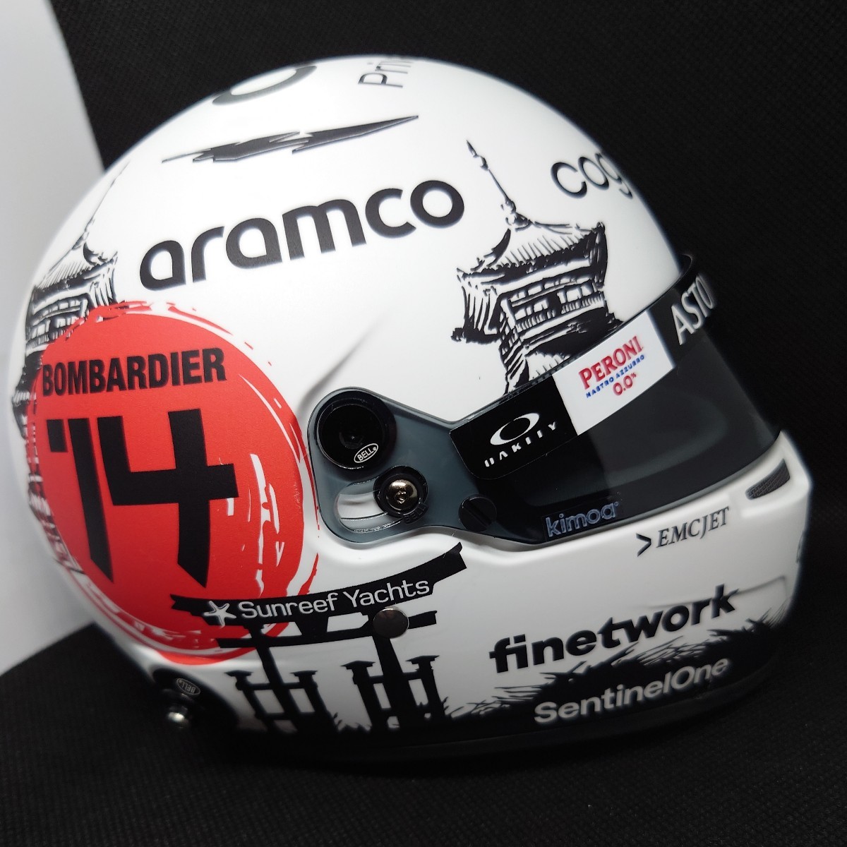 【国内未発売】1/2 ヘルメット アストンマーチンF1 F.アロンソ 2023年 日本GP 侍デザイン_画像6