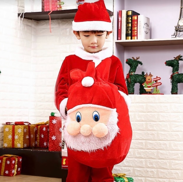 サンタコス 120 サンタ コスプレ 衣装 男の子 キッズ 子供服 コスチューム クリスマス サンタクロース サンタ服 上下セット_画像2