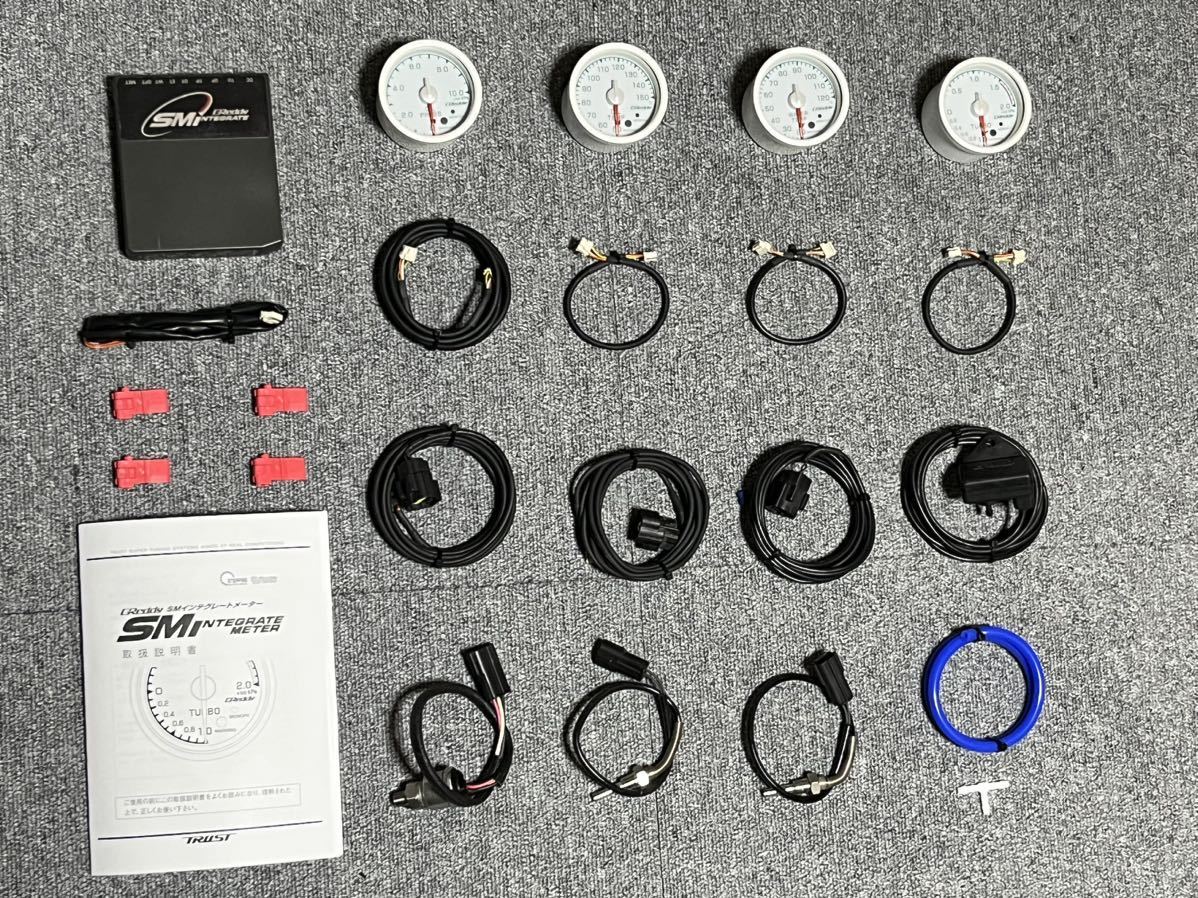  Trust Gredy SM Integrate 60 pie white boost controller water temperature gage oil temperature gauge oil pressure gauge control unit sensor set TRUST SMI