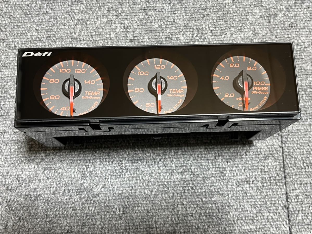 デフィ STS26B Din gauge 水温計 油温計 油圧計 圧力計 ブラック ディンゲージ イルミ レッド defi センサー_画像7