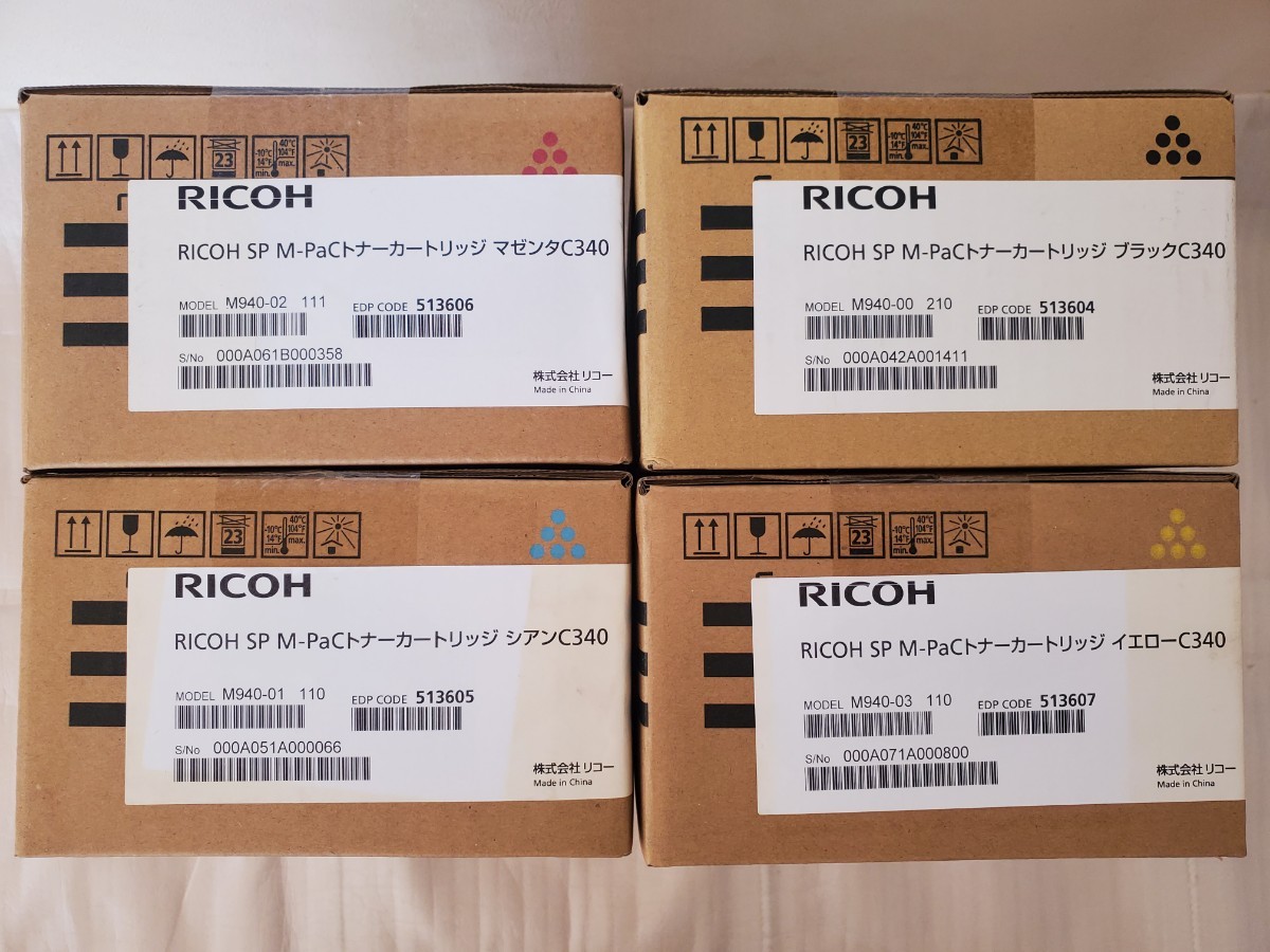 RICOH/ トナー/RICOH SP M―PaC /トナーカートリッジ ブラックC340/ シアンC340/ マゼンタC340/ イエローC340/4色セット_画像2