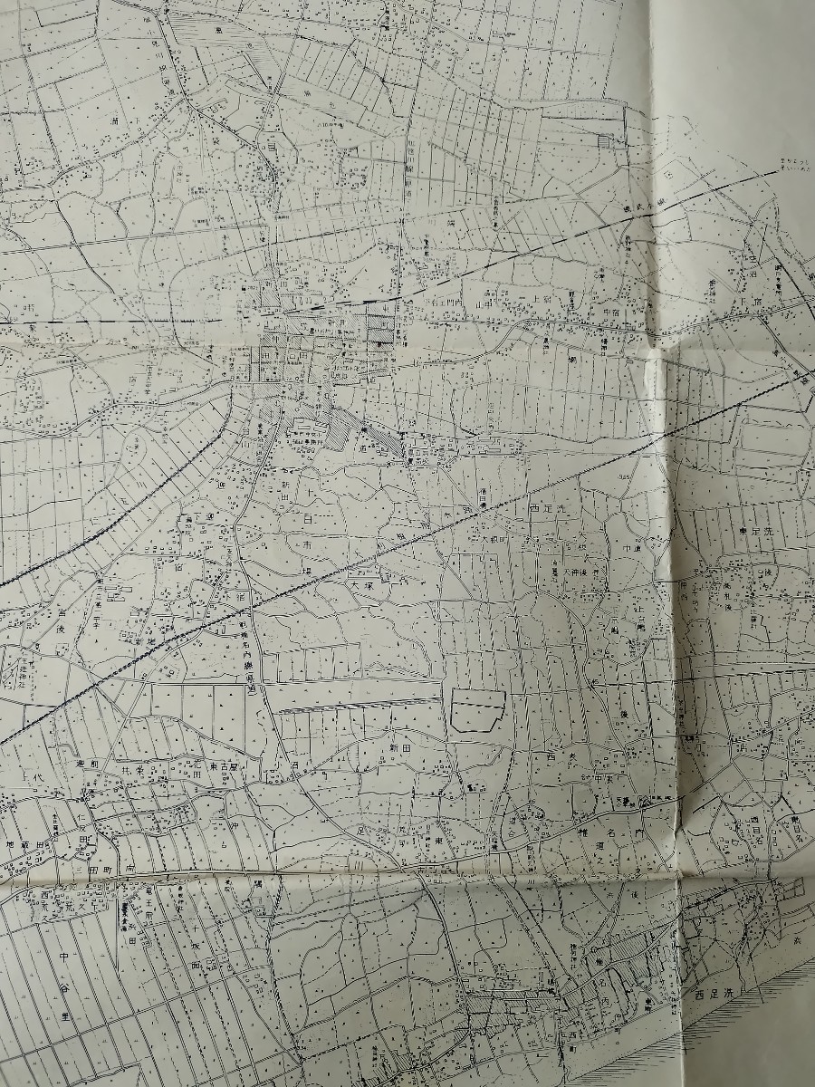 旭市　全図　千葉県　古地図　 地形図　地図　資料　93×65cm　お店広告　　昭和30年代　　B2311_画像4