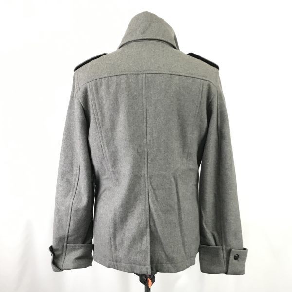 ミッシェルクラン/MICHEL KLEIN HOMME★ショート丈/ウールピーコート【50/メンズL/グレー/gray】Coats/Jakets/Jumpers◆pBH345_画像3