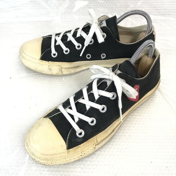 CONVERSE × PLAY COMME des GARCONS【4/23.0/黒/BLACK】スニーカー/コムデギャルソン コンバース/sneakers/japan Shoes/trainers◆pQ-506
