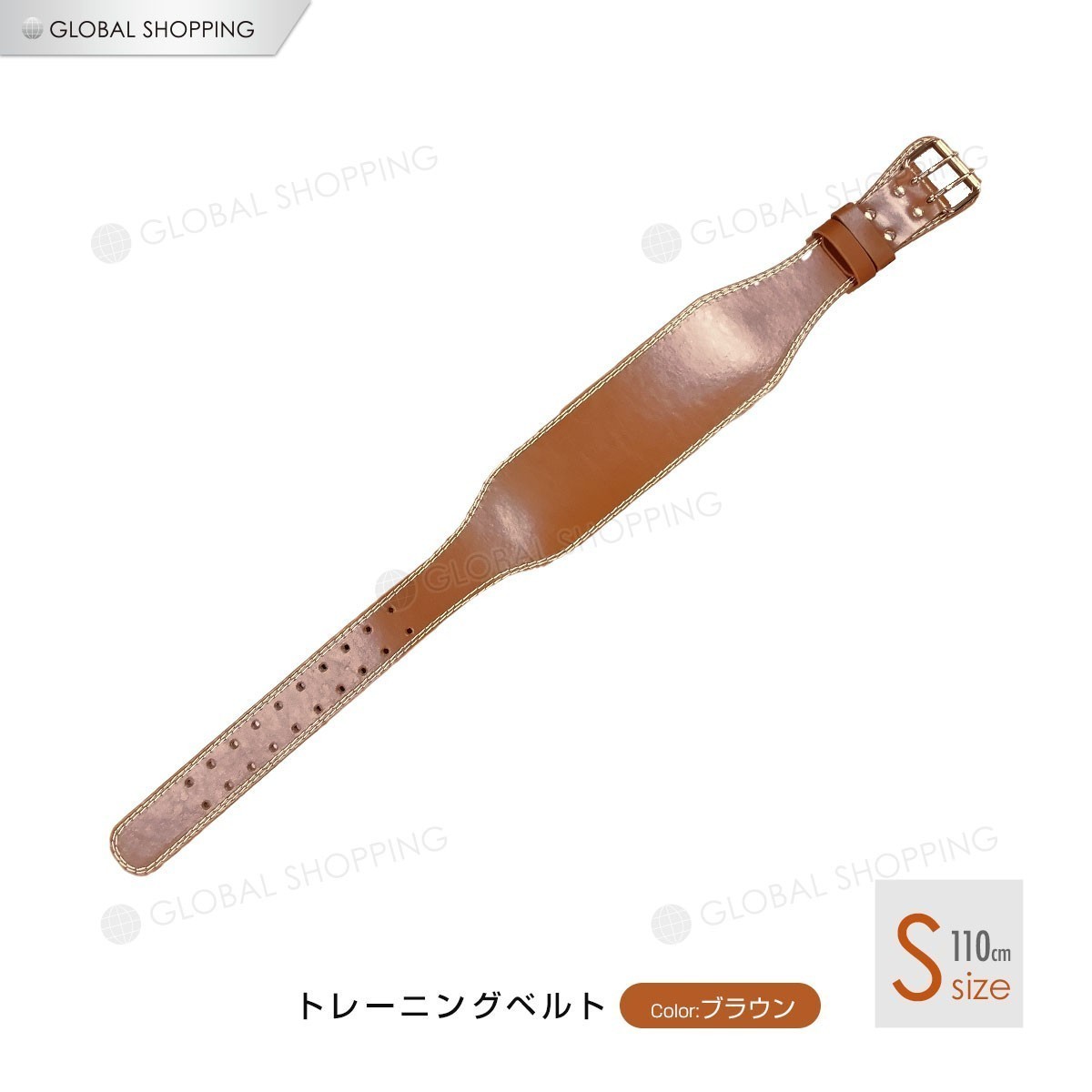 リフティングベルト 幅11.5cm サイズ 110cm 筋トレ ウエイトトレーニング レザー 革 バーベル トレーニング ベルト 腰 サポーター 茶_BEP-002-B110