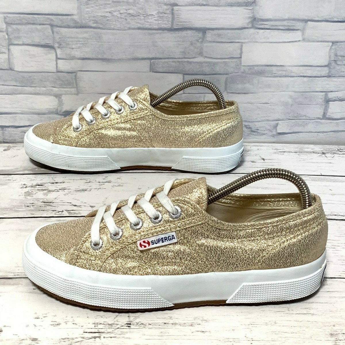 R4970bE SUPERGA スペルガ ラメスニーカー サイズ36 (23cm位) ゴールド レディース メタリック素材 S001820 ローカット キャンバスの画像2