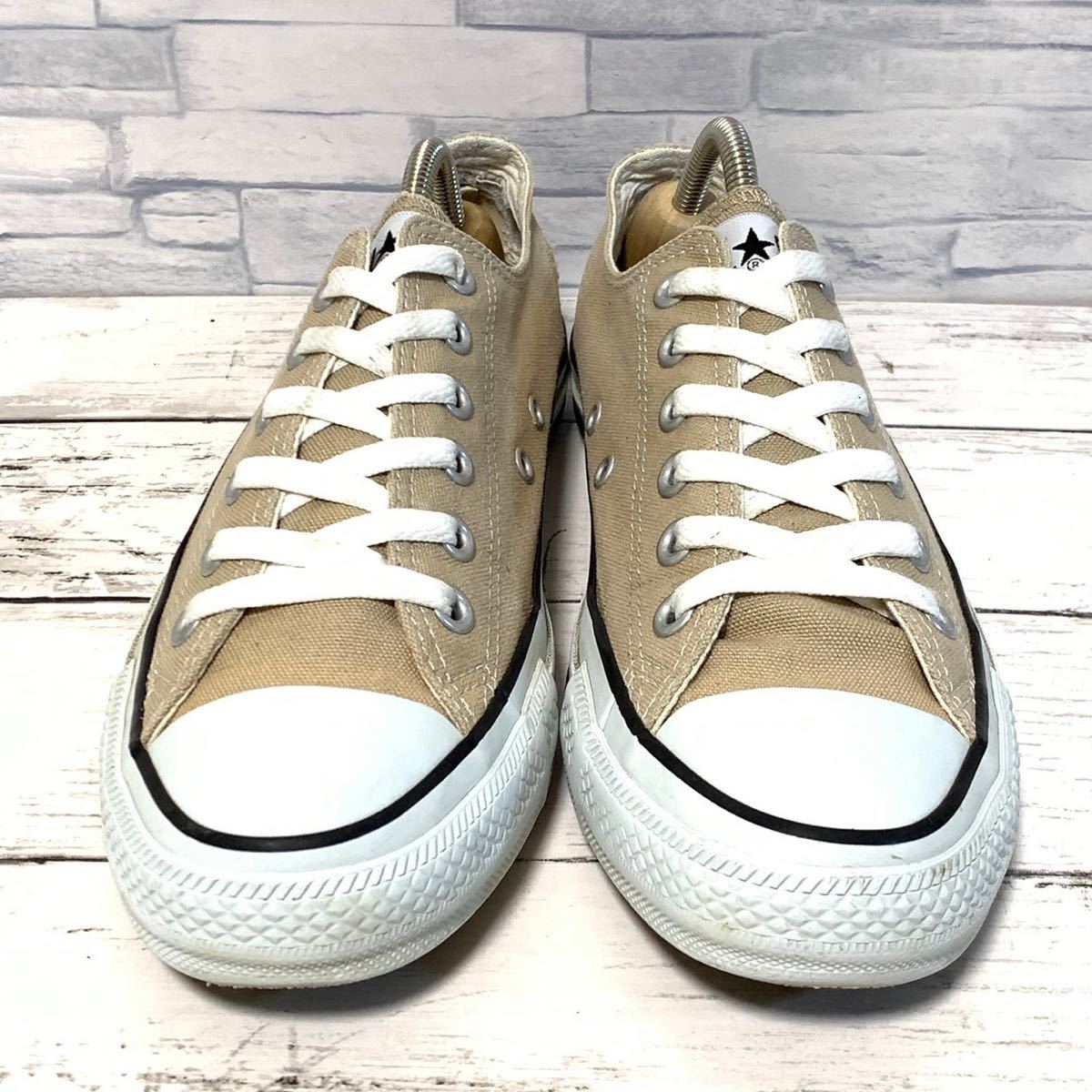 R4867bh【converse コンバース】ローカットスニーカー メンズ 25cm ベージュ×ホワイト シューズ 靴 オールスター カラーズ OX 1CL129_画像5