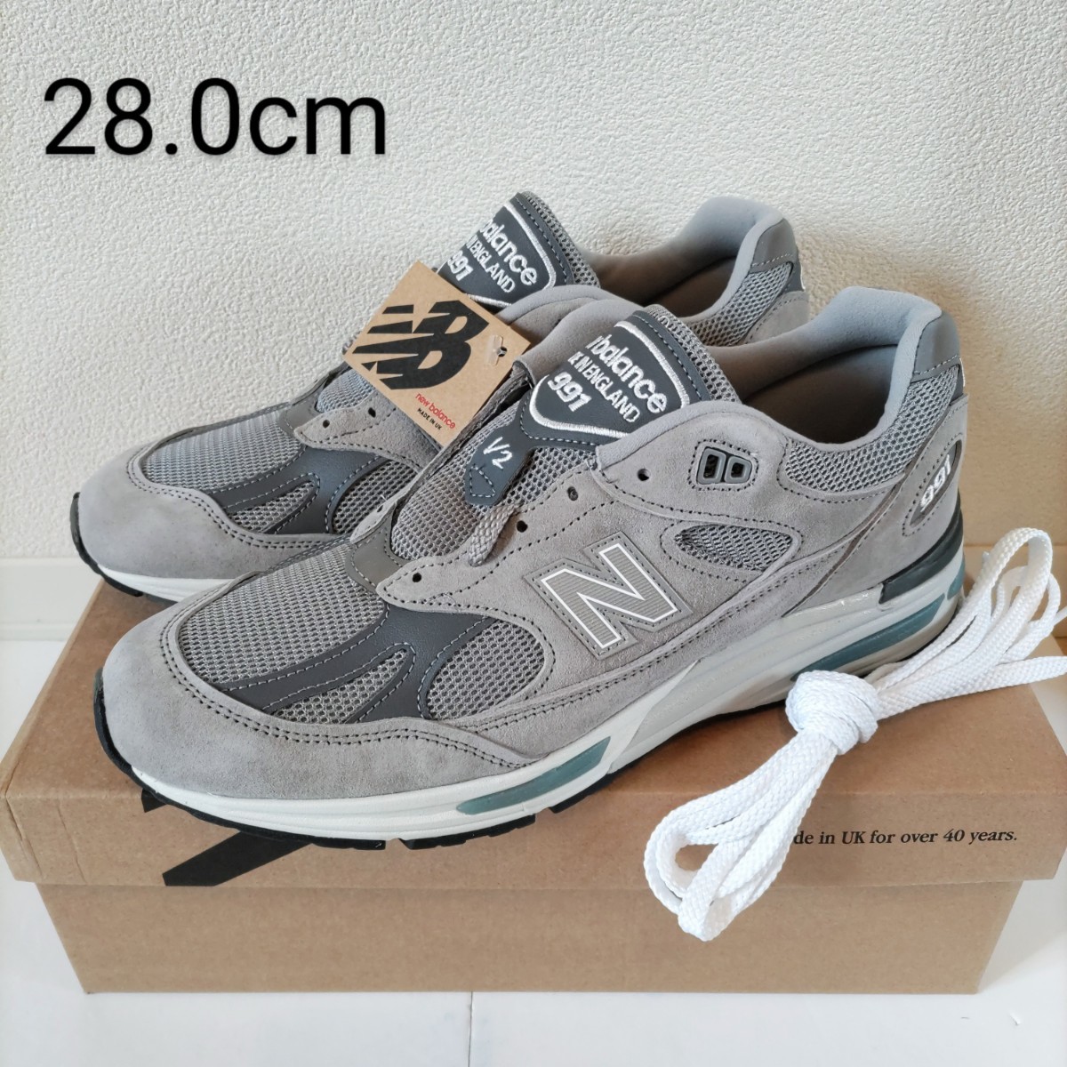 28.0㎝ 991V2 U991GL2 最新 新品 人気 New Balance ニューバランス イギリス UK製 グレー M1500 M991 28cm_画像1