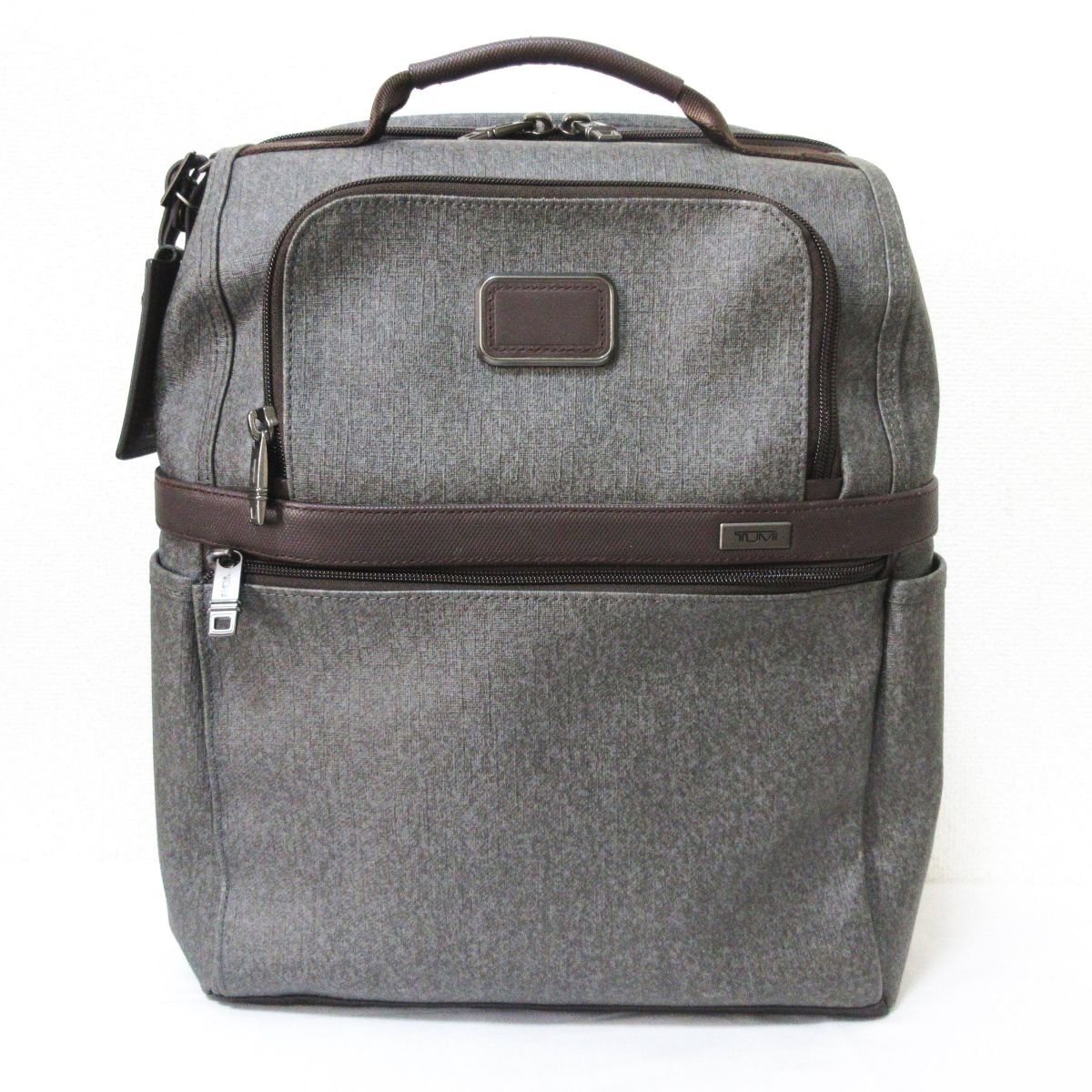 美品 TUMI トゥミ Alpha 2 Slim Solutions Brief Pack ブリーフパック ビジネス リュックサック バックパック 26177EG2 グレー_画像1