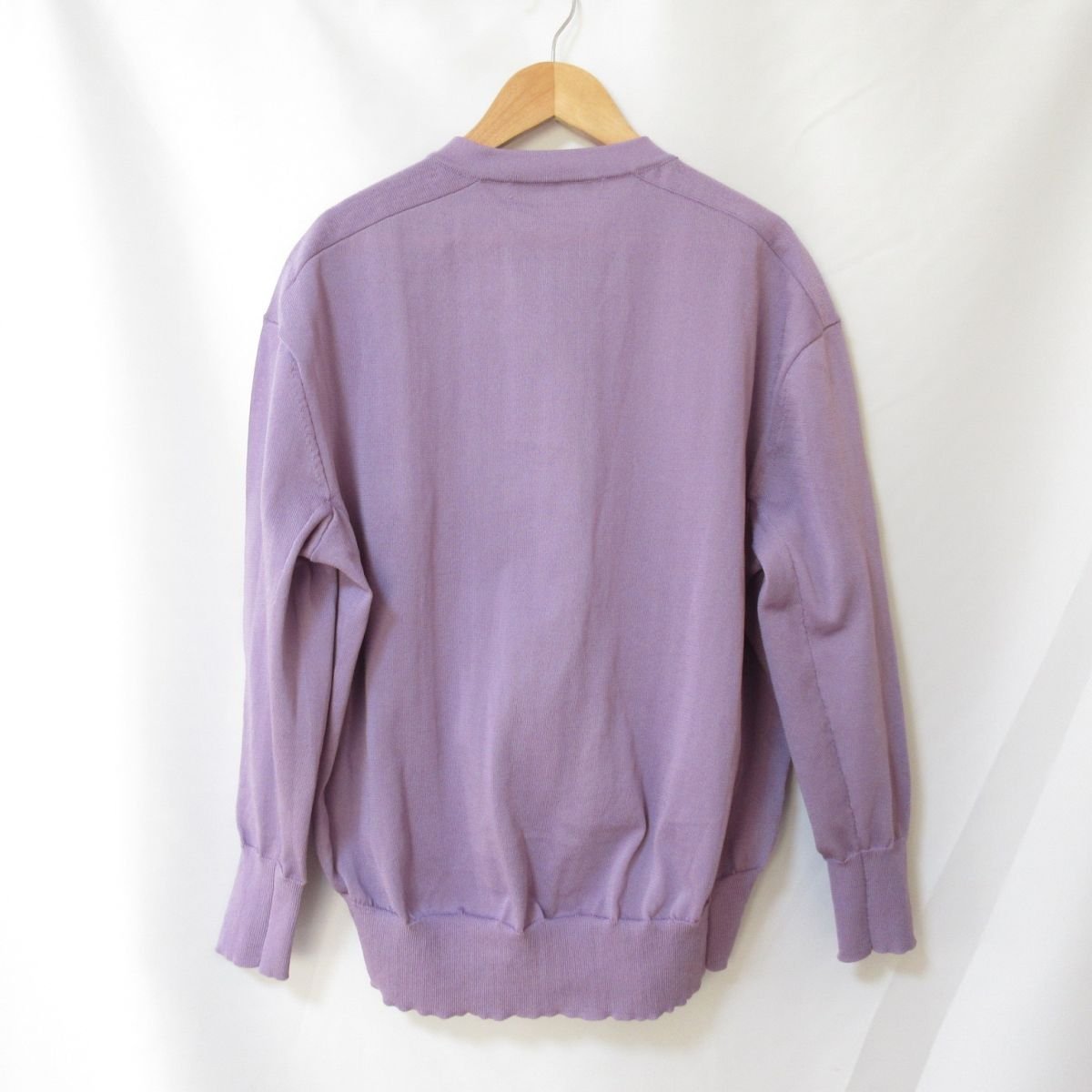  beautiful goods STUNNING LURE Stunning Lure snap-button high twist knitted over blouson knitted cardigan S purple 112