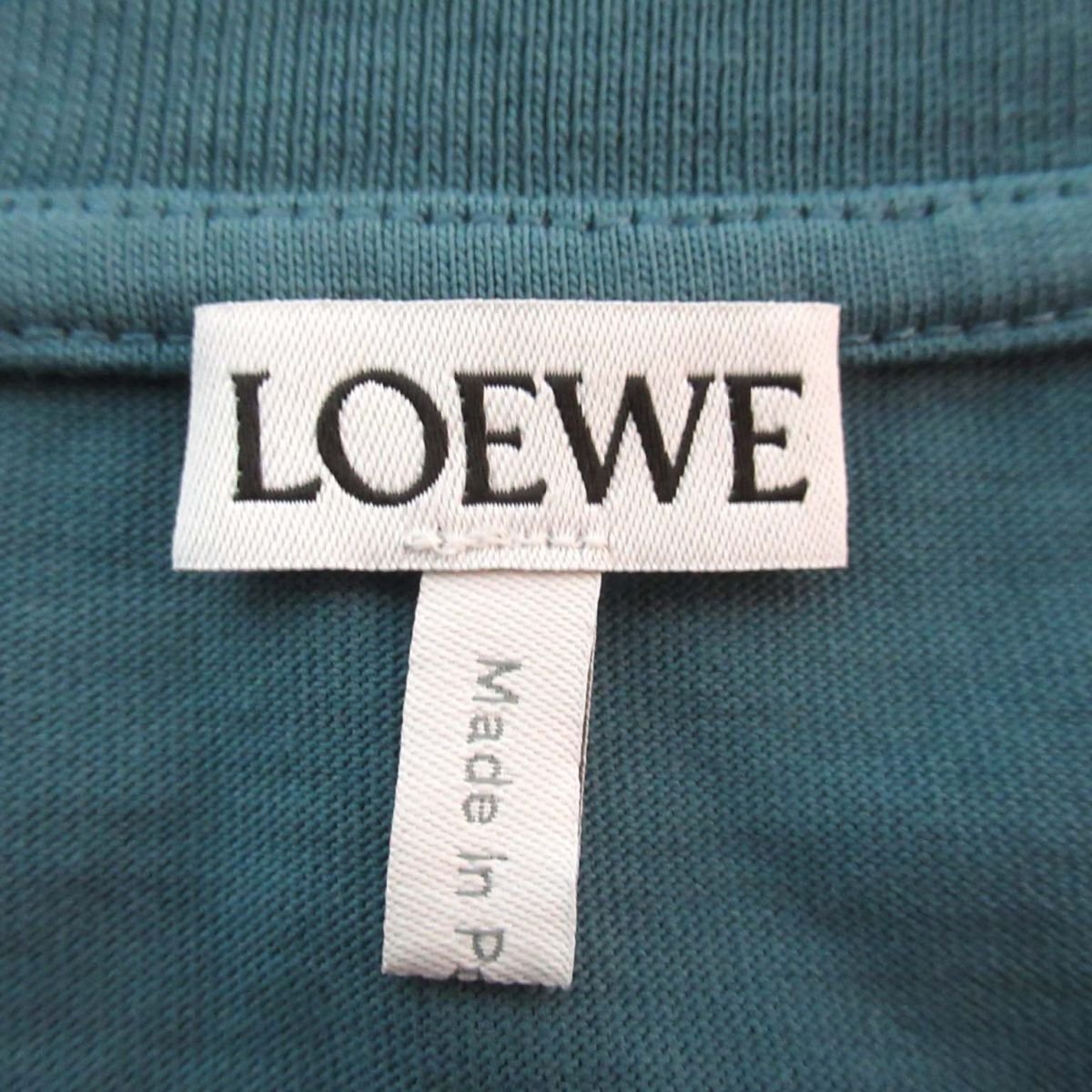 美品 LOEWE ロエベ アナグラムロゴ刺繍 半袖 オーバーサイズ Tシャツ カットソー Sサイズ ブルー系の画像7