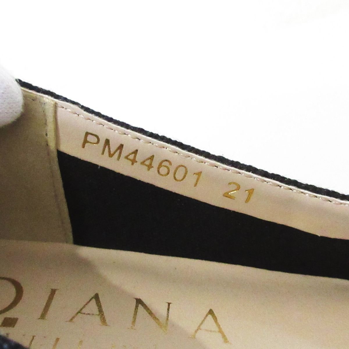 未使用 DIANA ダイアナ キャンバス オープントゥ ウェッジソール パンプス サイズ21cm ネイビー×ベージュ_画像8