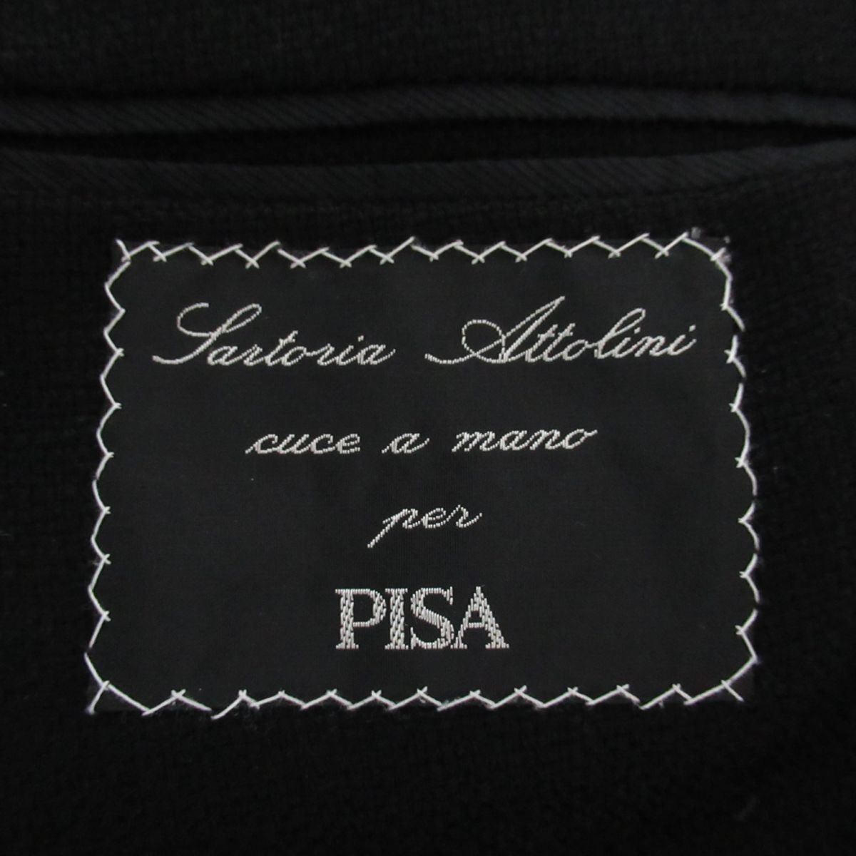 美品 Cesare Attolini チェザーレアットリーニ PISA カシミヤ100% 3B シングル テーラードジャケット I50 黒 ブラック C0701_画像6