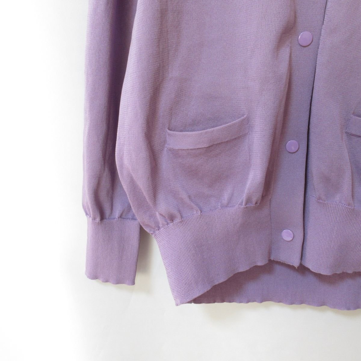  beautiful goods STUNNING LURE Stunning Lure snap-button high twist knitted over blouson knitted cardigan S purple 112