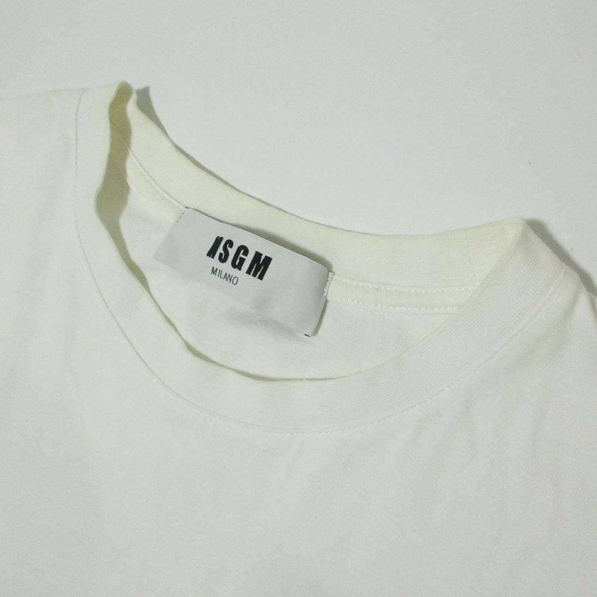 良品 MSGM エムエスジーエム 半袖 ナンバリングプリント Tシャツ カットソー XS ホワイト 113_画像5