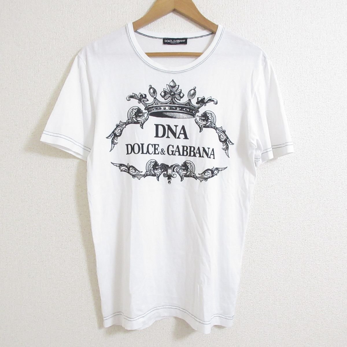 美品 DOLCE&GABBANA ドルチェ&ガッバーナ ロゴプリント 半袖 Tシャツ カットソー 46 ホワイの画像1
