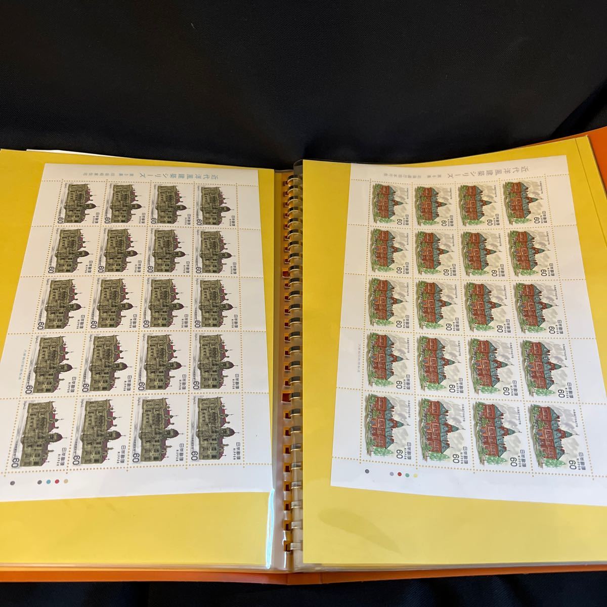 D16 古い記念切手　切手シートまとめて　額面38000円　歌シリーズ 近代洋風建築シリーズ　コレクション_画像3