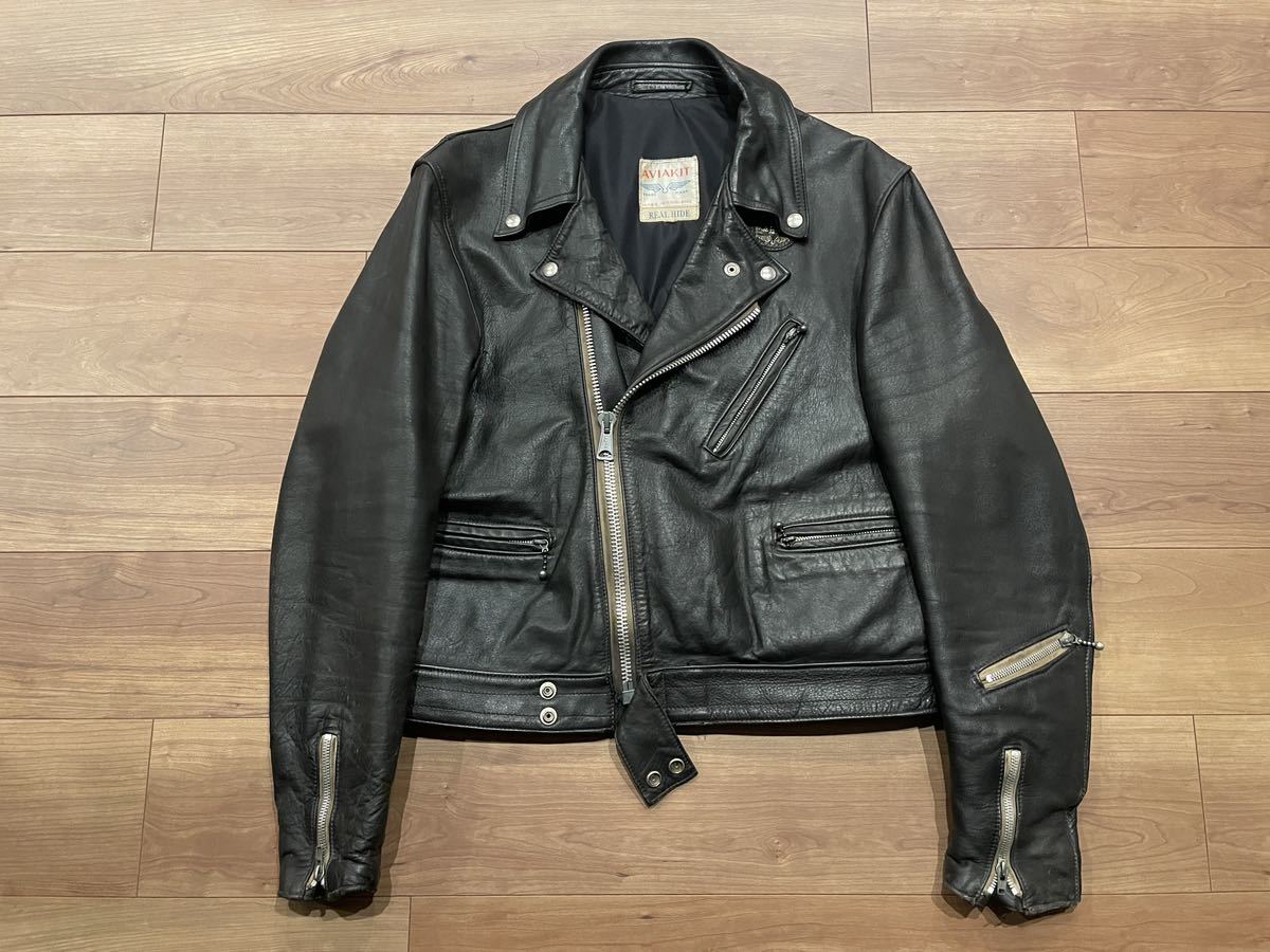 幻級 シープ 70s lewis leathers cyclone ビンテージ ライダース ルイスレザー サイクロン シープスキン ブラックの画像1