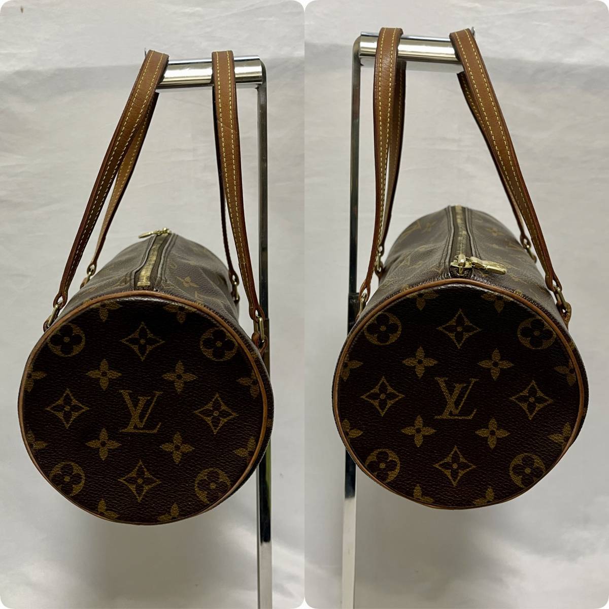 1円〜美品 ルイ・ヴィトン LOUIS VUITTON モノグラム パピヨン26 M51386 ブラウン PVC ハンドバッグ _画像3