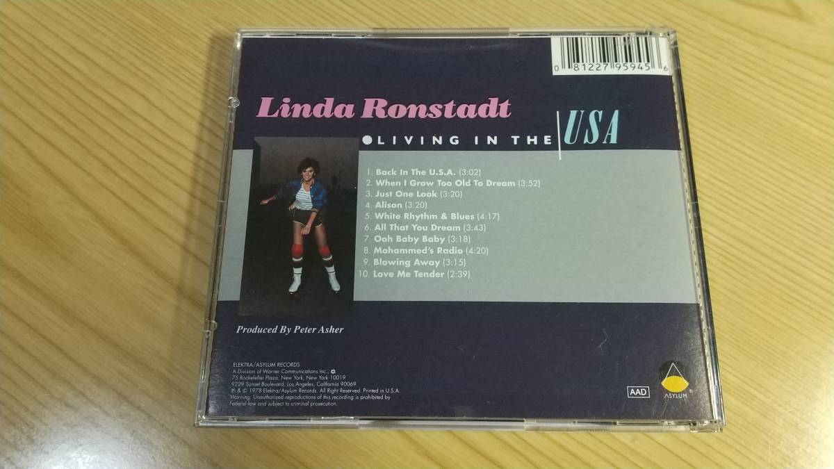 【中古CD】リンダ・ロンシュタット 「ミス・アメリカ」 LIVING IN THE USA 輸入盤 盤面・ケース小傷ありの画像2