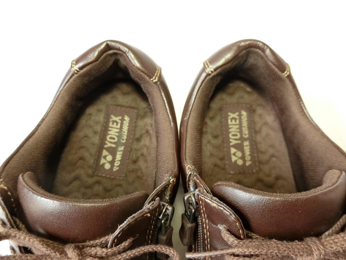 YONEX　ヨネックス　25㎝　レザーシューズ　革靴　茶　スニーカー　ウォーキング_画像3