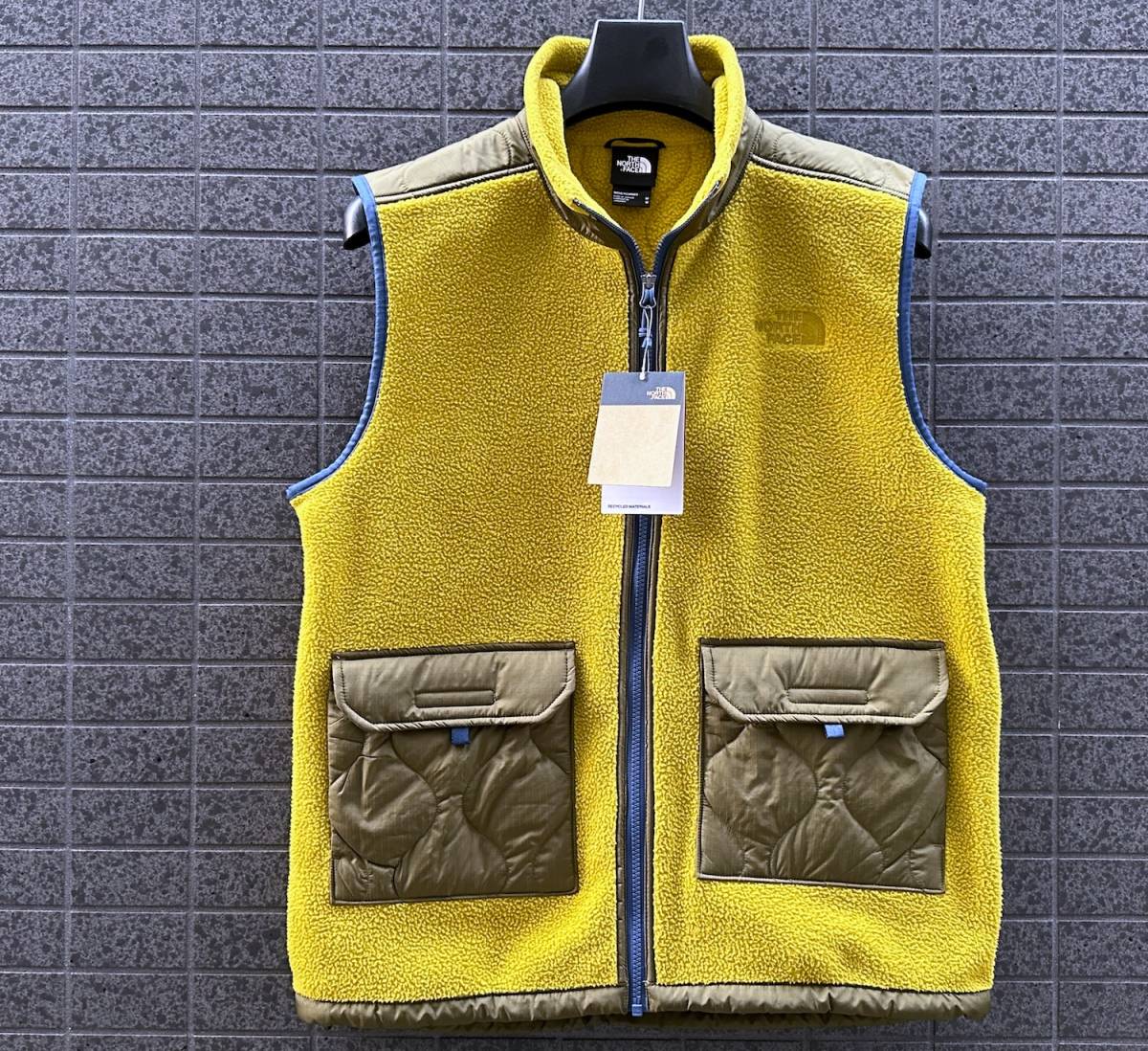 ◆モデル出品◆新品 XXLサイズ ノースフェイス ロイヤル アーチ フリース×キルティンベスト ゴールド THE NORTH FACE ROYAL ARCH VEST_画像2