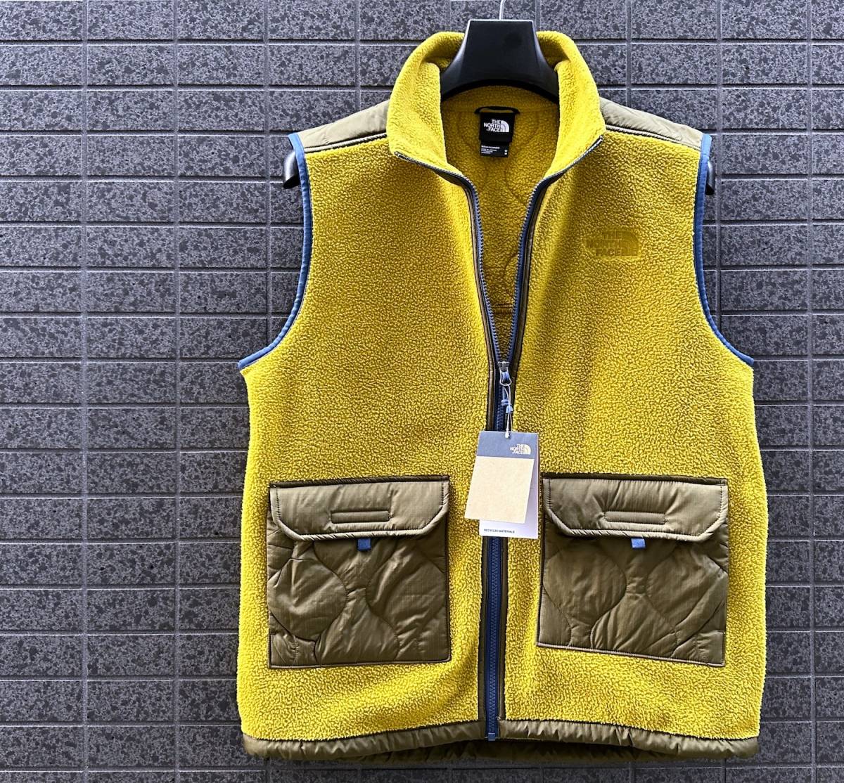 ◆モデル出品◆新品 XXLサイズ ノースフェイス ロイヤル アーチ フリース×キルティンベスト ゴールド THE NORTH FACE ROYAL ARCH VEST_画像9